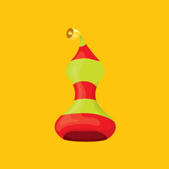 christmas elf hat isolated on orange background. vector illustration
