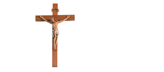 Jesus crucifix on a separate white background