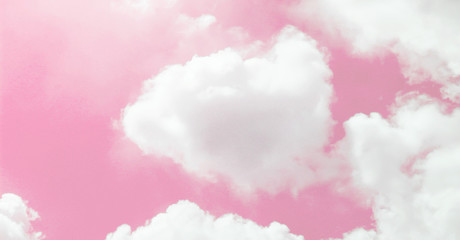 Pink sky and white clouds