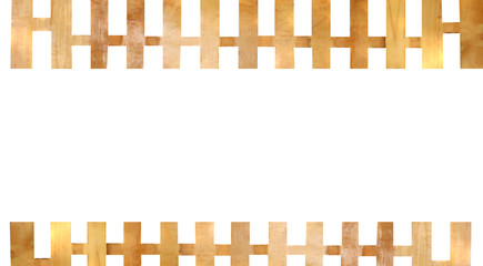 A wooden fence on a white background