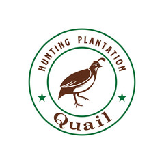 Fototapeta na wymiar Quail Hunting Plantation Logo