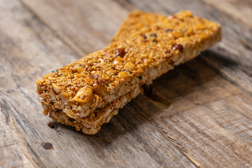 Mexican amaranth bar with peanuts and honey also called 