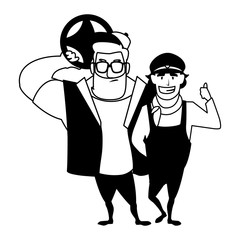 Isolated drivers persons vector design