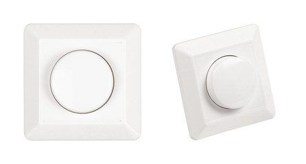 Light dimmer wall switch isolated on white
