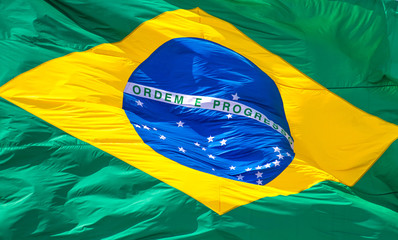 Close up da bandeira do Brazil