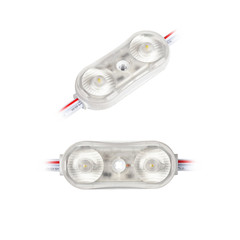 Naklejka premium Single LED module on white background