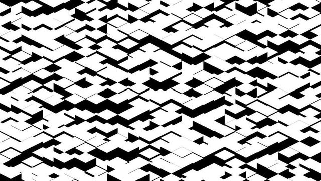 Abstract Isometric Grid of Cubes Emerging From 2d Oblique Platform Mask