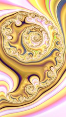 Artfully 3D rendering fractal, fanciful abstract illustration and colorful designed pattern