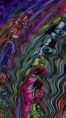 Artfully 3D rendering fractal, fanciful abstract illustration and colorful designed pattern