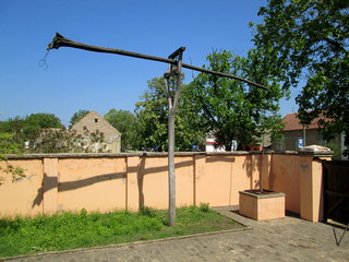 Naklejka premium Traditional water well in Birth house of Mihajlo Pupin, Idvor Serbia