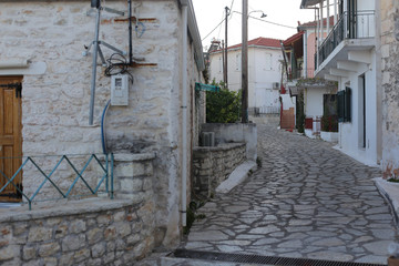 Fototapeta na wymiar Beautiful streets and cafes of Greece