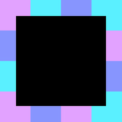 empty black square on pastel color squares checkered block, template banner checker multi color rainbow, ad colorful block soft pastel bright, cubes square polygon mosaic and copy space advertising