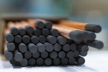 Gouging carbon electrode rods,Used in industrial metal steel,close up