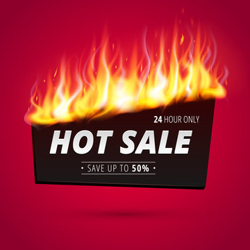 Fire flames hot sale banner red