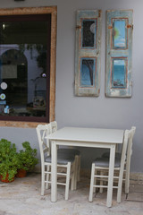 Beautiful streets and cafes of Greece