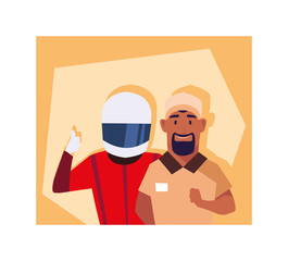 drivers inside frame vector design