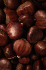 Pile of chestnuts background