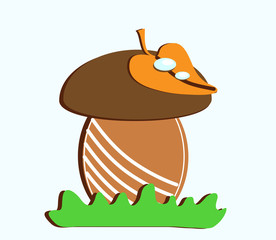 Gingerbread in the form of a mushroom on a white background. Vector illustration.