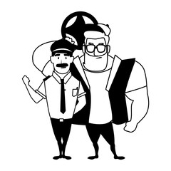 Isolated drivers persons vector design