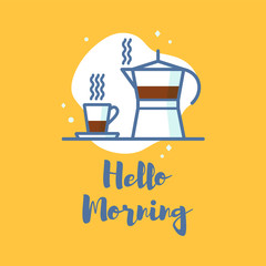 Hello Morning. Classic coffee maker. Moka, espresso.