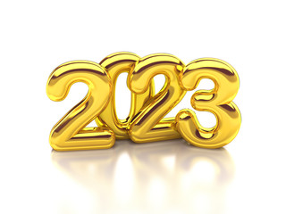gold rounded 2023 3d rendering