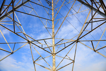 electric tower under the blue sky