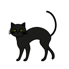 cat feline animal of halloween vector illustration design