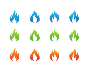 Fire Flame Logo design vector template. Fire Logotype concept icon Illustration