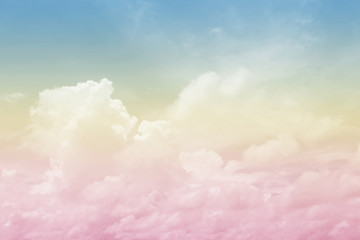 Obraz na płótnie Canvas Pastel gradient blurred sky, A soft cloud, background texture concept.