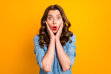 Photo of crazy sweet pretty ecstatic youngster seeing shopping mall discounted goods sales...