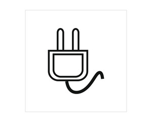 simple icon vector with power plug shape