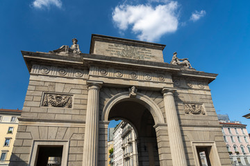 Fototapeta na wymiar Milan, Italy: the historic Porta Garibaldi