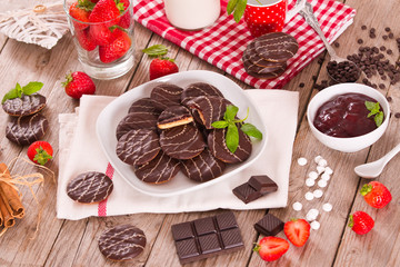 Soft cakes with strawberry.