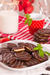 Soft cakes with strawberry.