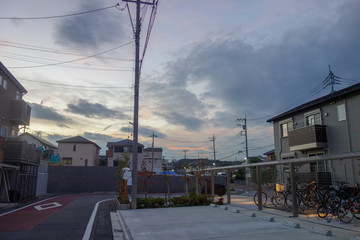 Fototapeta na wymiar 日本の夕方の住宅街