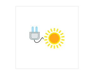 solar power plug simple icon vector