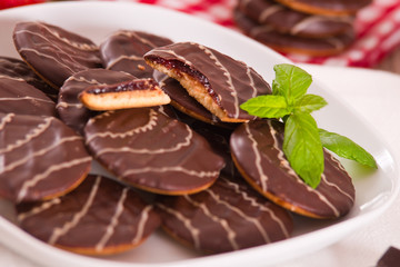Soft cakes with strawberry.