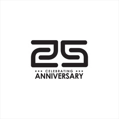 25th year celebrating anniversary emblem logo design