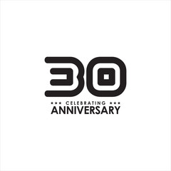 30th year celebrating anniversary emblem logo design