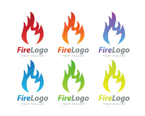 Fire Flame Logo design vector template. Fire Logotype concept icon Illustration