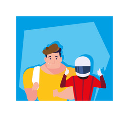 drivers inside frame vector design