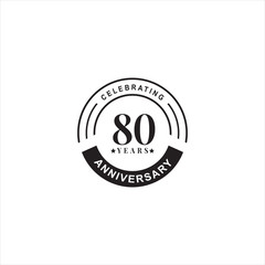 80th year celebrating anniversary emblem logo design