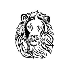 Plakat Wild Lion Vector Icon Logo Template