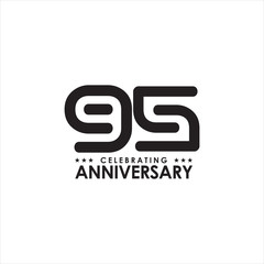 95th year celebrating anniversary emblem logo design