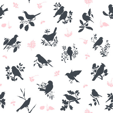 Songbirds seamless pattern design