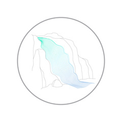 Vector illustration of waterfall cascade