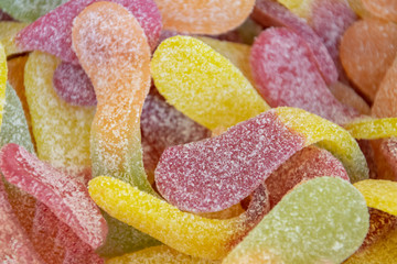  Sugar sweets of bright colors close-up. 
