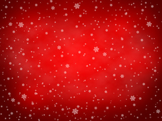 Red christmas background with snowflakes