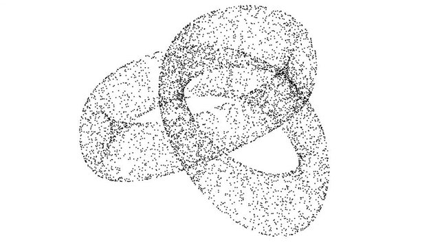 Interlocking Point Cloud Rings Knotted Endless Mobius Loop