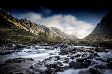 Fototapeta na wymiar clachaig waterfalls, glencoe, lochaber, highlands, scotland, uk.